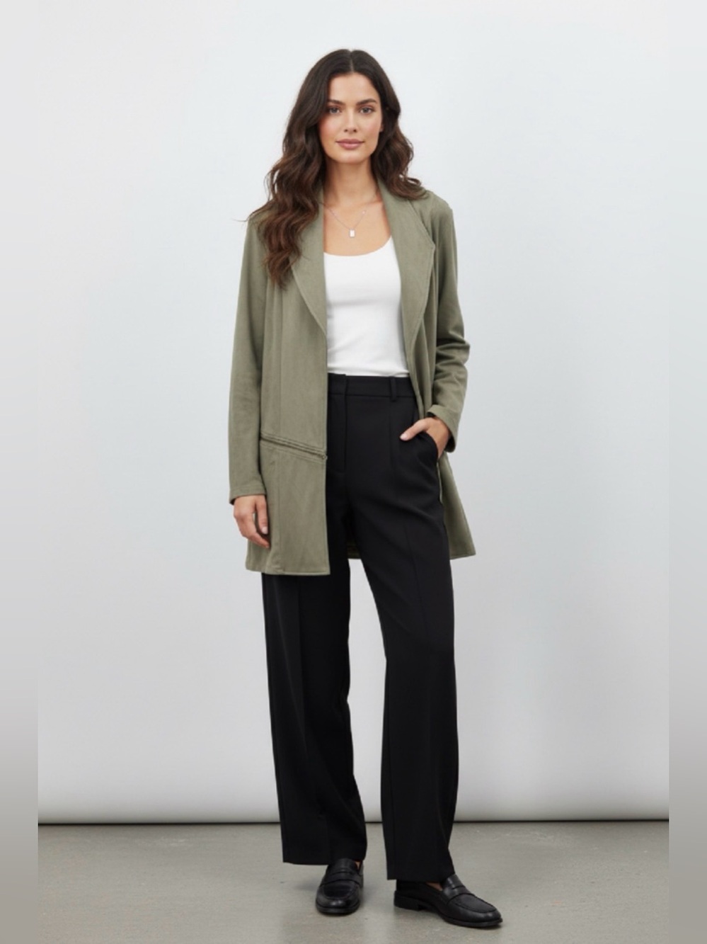 SIMPLY NOELLE Convertible Faux Suede Zip-Front Jacket